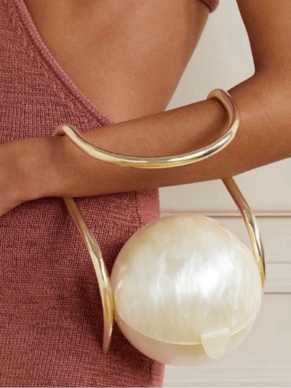 CULT GAIA. Brand New Pearl Acrylic Metal Top-Handle Bag. $498. - Picture 15 of 16